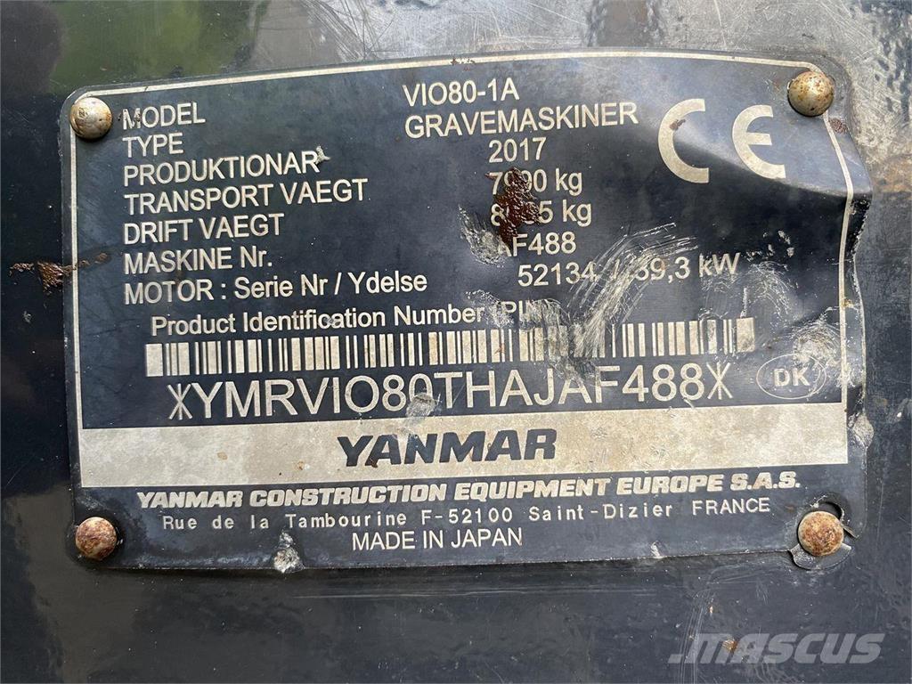 Yanmar VIO80-1A Escavatori gommati
