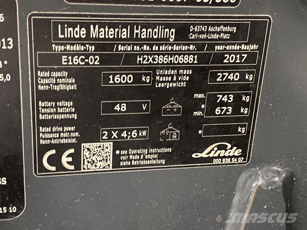 Linde E16C-02 Carrelli elevatori elettrici