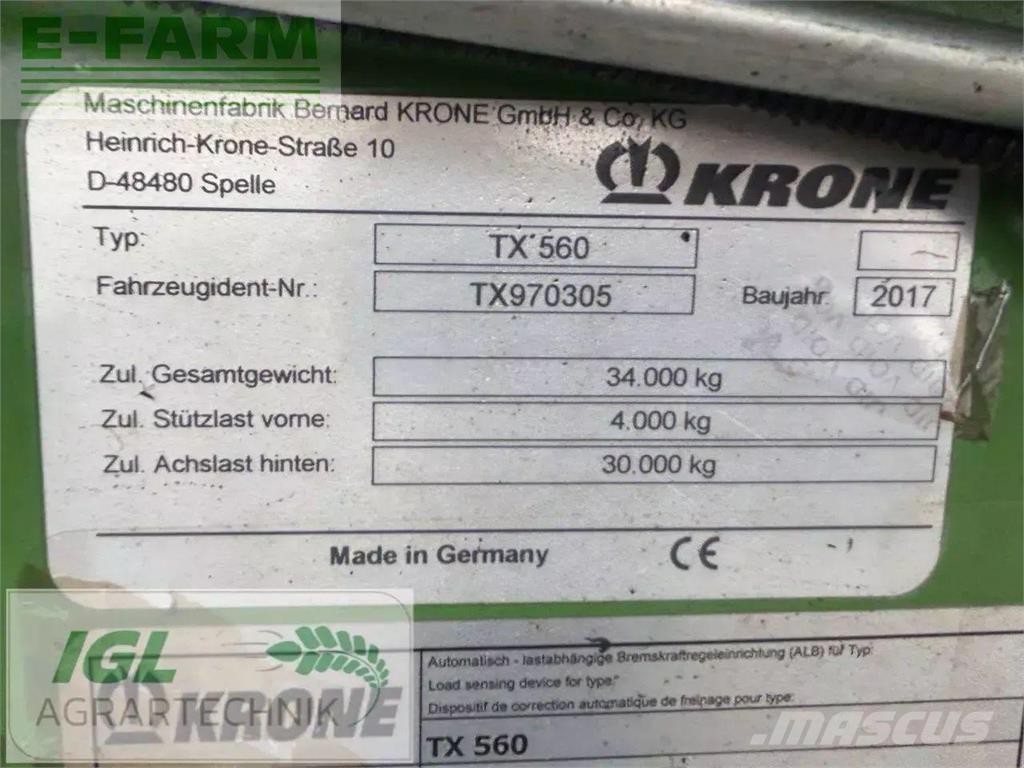 Krone tx 560 Carri per la granella