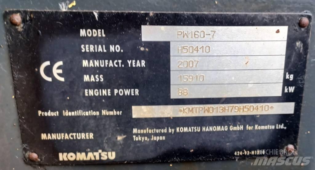 Komatsu PW 160-7 Escavatori gommati