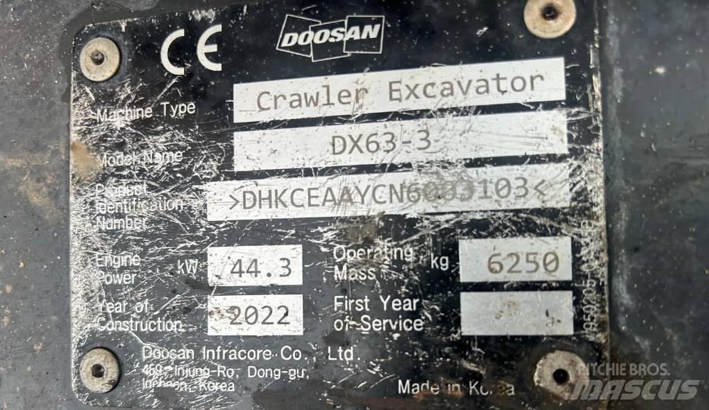 Doosan DX 63-3 Escavatori cingolati