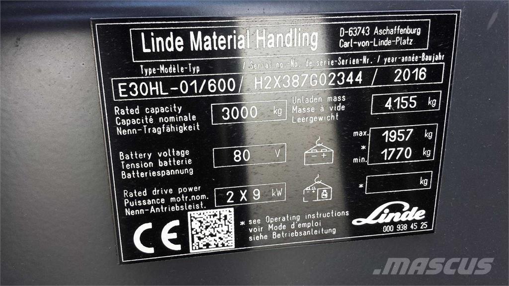Linde E30/600HL Carrelli elevatori elettrici