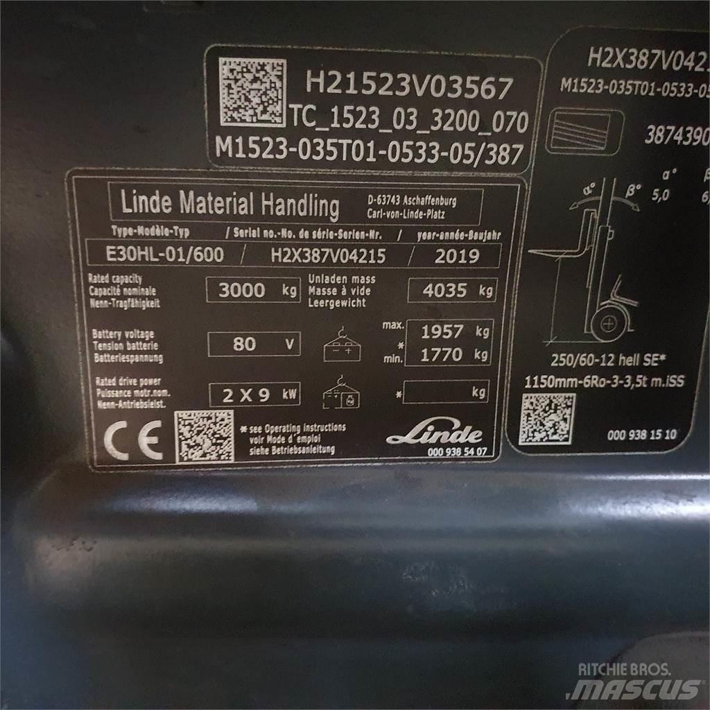 Linde E30/600HL Carrelli elevatori elettrici