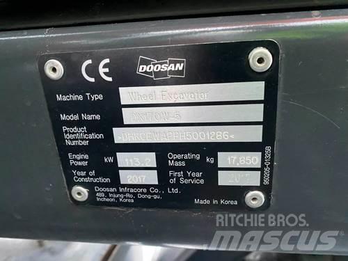 Doosan DX170W-5 Escavatori gommati