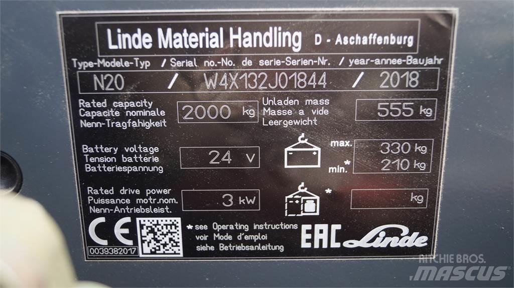 Linde N20 kurz Commissionatore basso livello