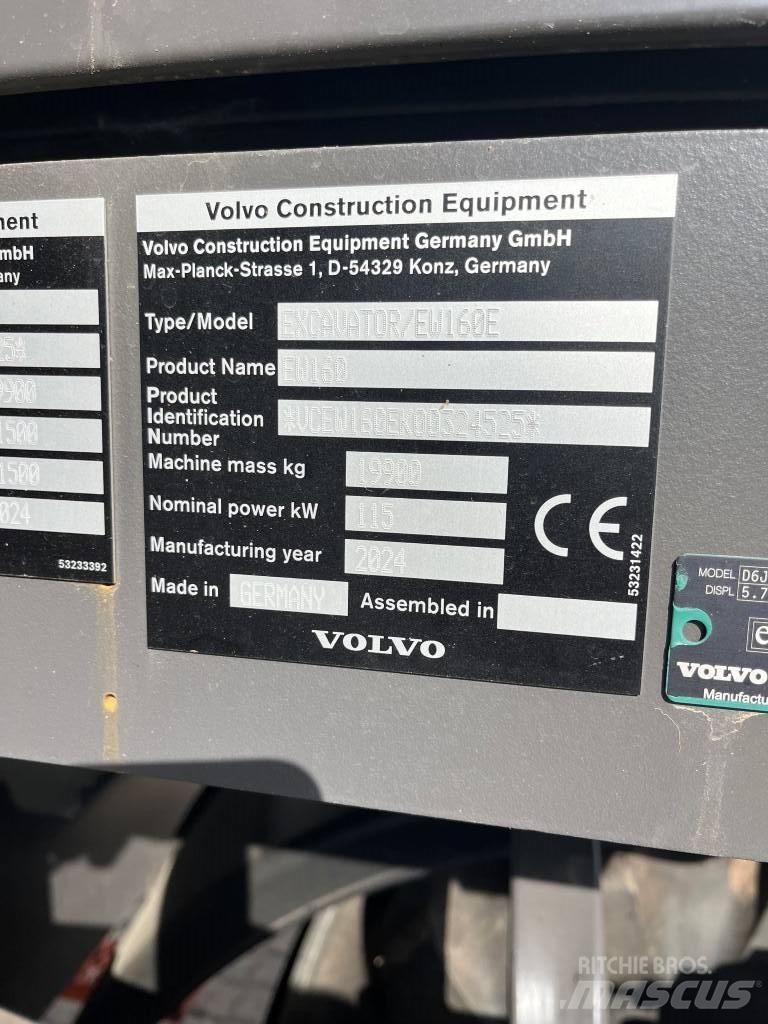 Volvo EW160E Escavatori gommati