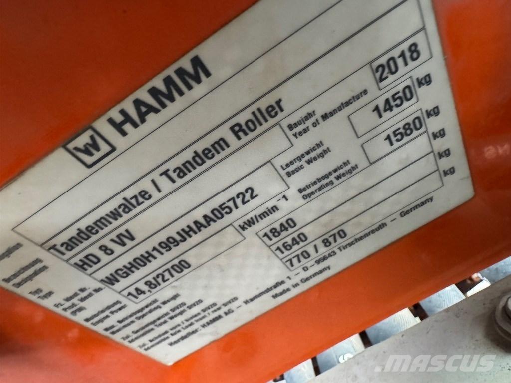 Hamm HD 8 VV Rulli a doppio tamburo
