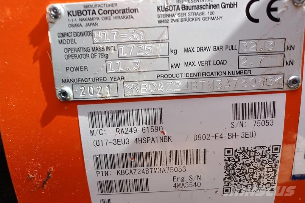 Kubota U 17-3 Miniescavatori