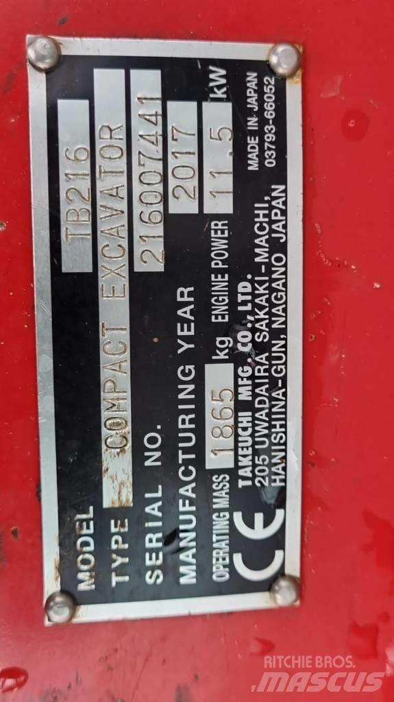 Takeuchi TB216 V4 Miniescavatori