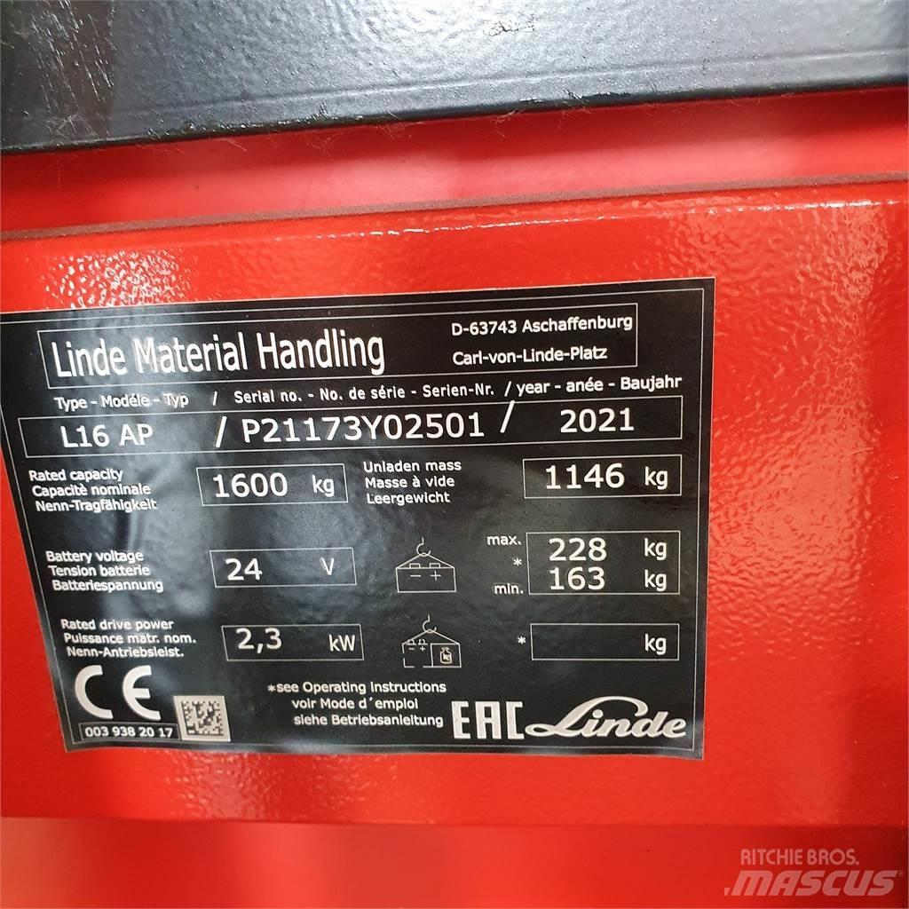 Linde L16APi Transpallet uomo a terra