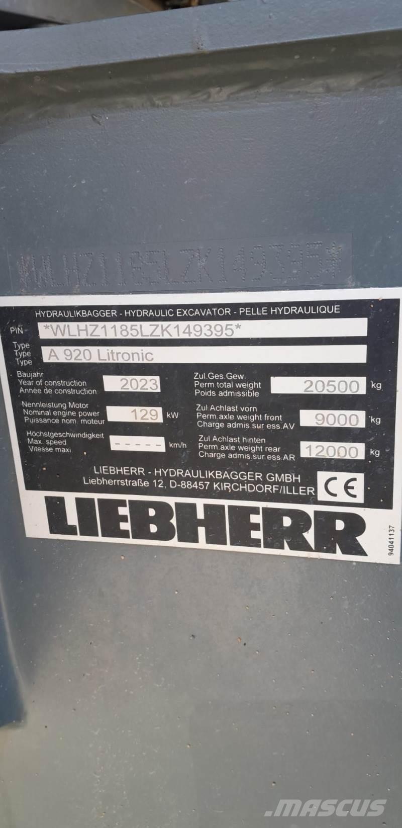 Liebherr A920 Escavatori gommati