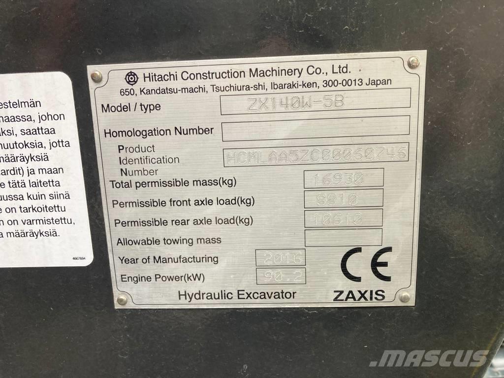 Hitachi ZX 140 W-5B Escavatori gommati
