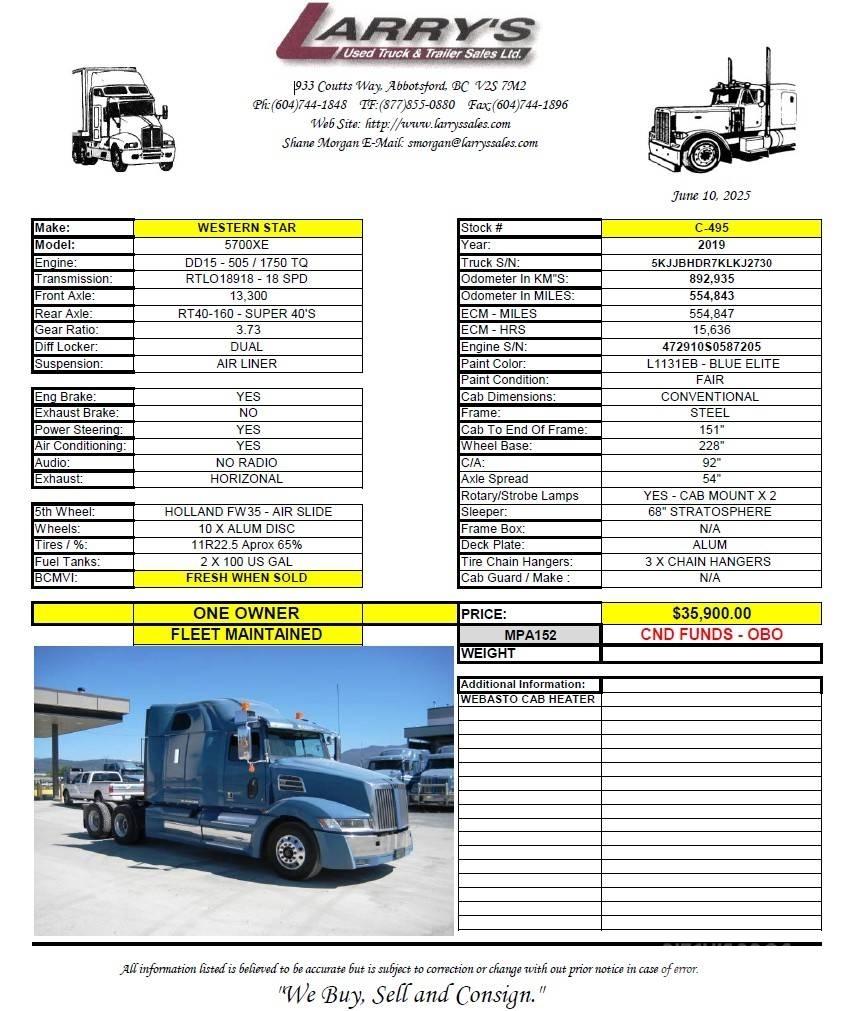 Western Star 5700 XE Motrici e Trattori Stradali