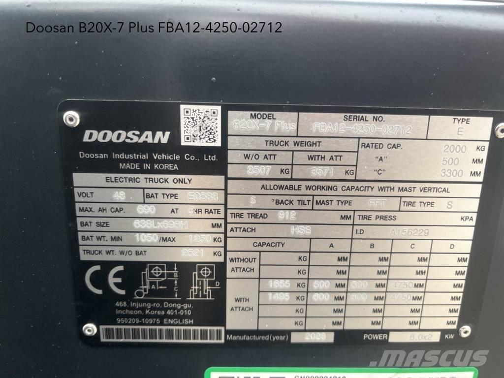 Doosan B 20 X-7 Plus Carrelli elevatori elettrici