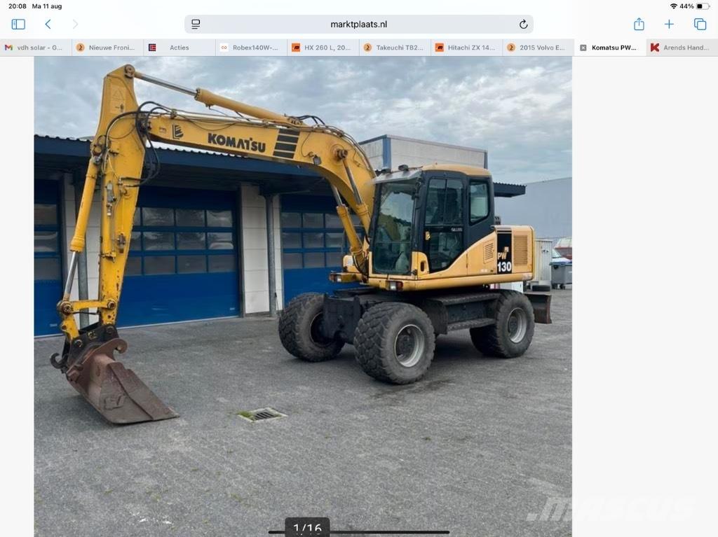 Komatsu PW 130-7K Escavatori gommati