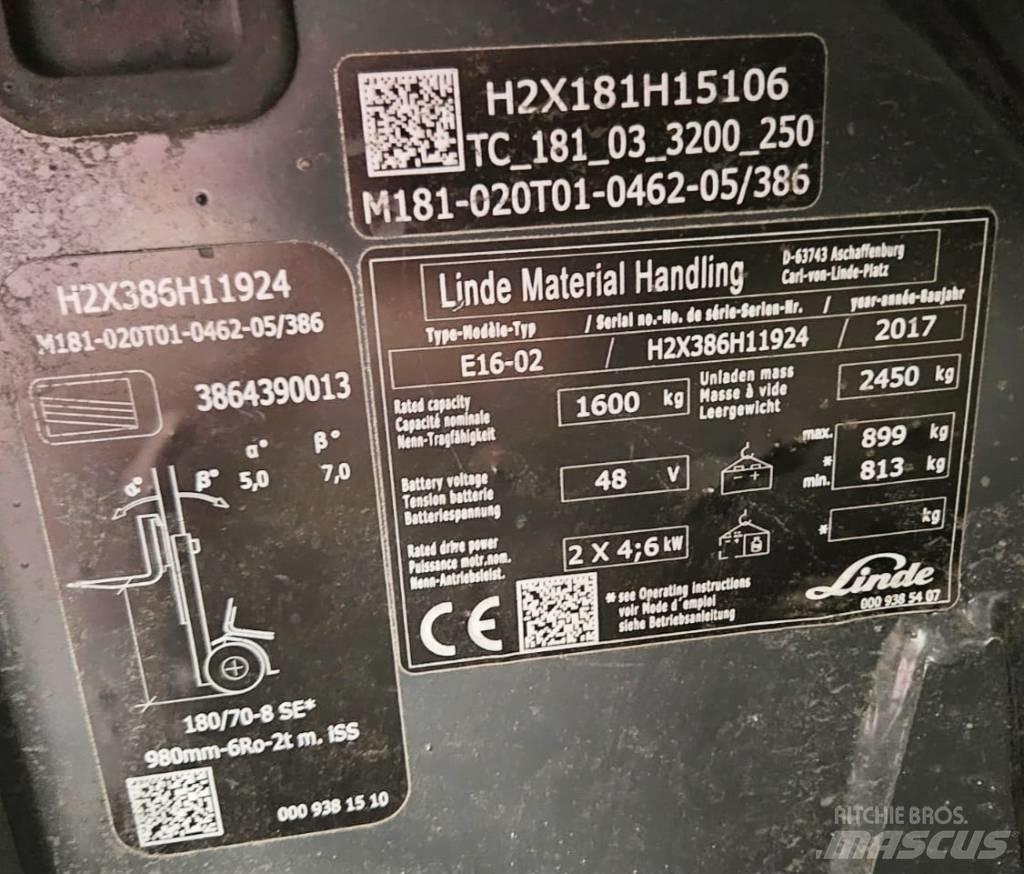 Linde E16-02 Carrelli elevatori elettrici