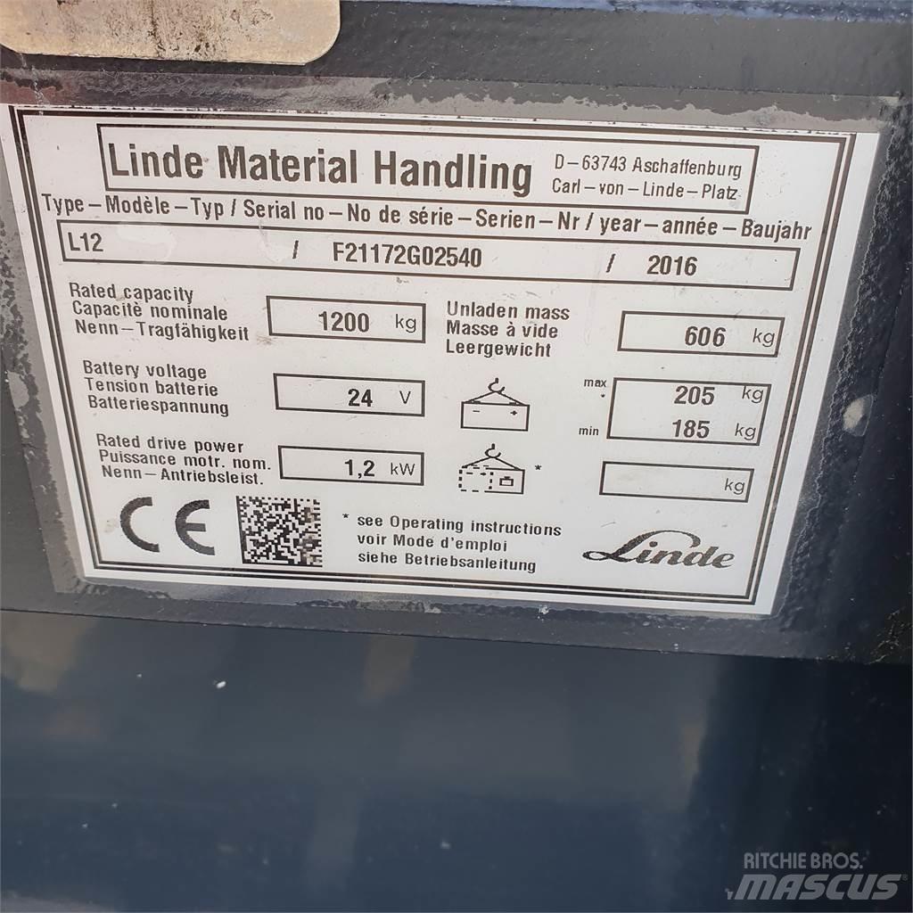 Linde L12 Transpallet uomo a terra