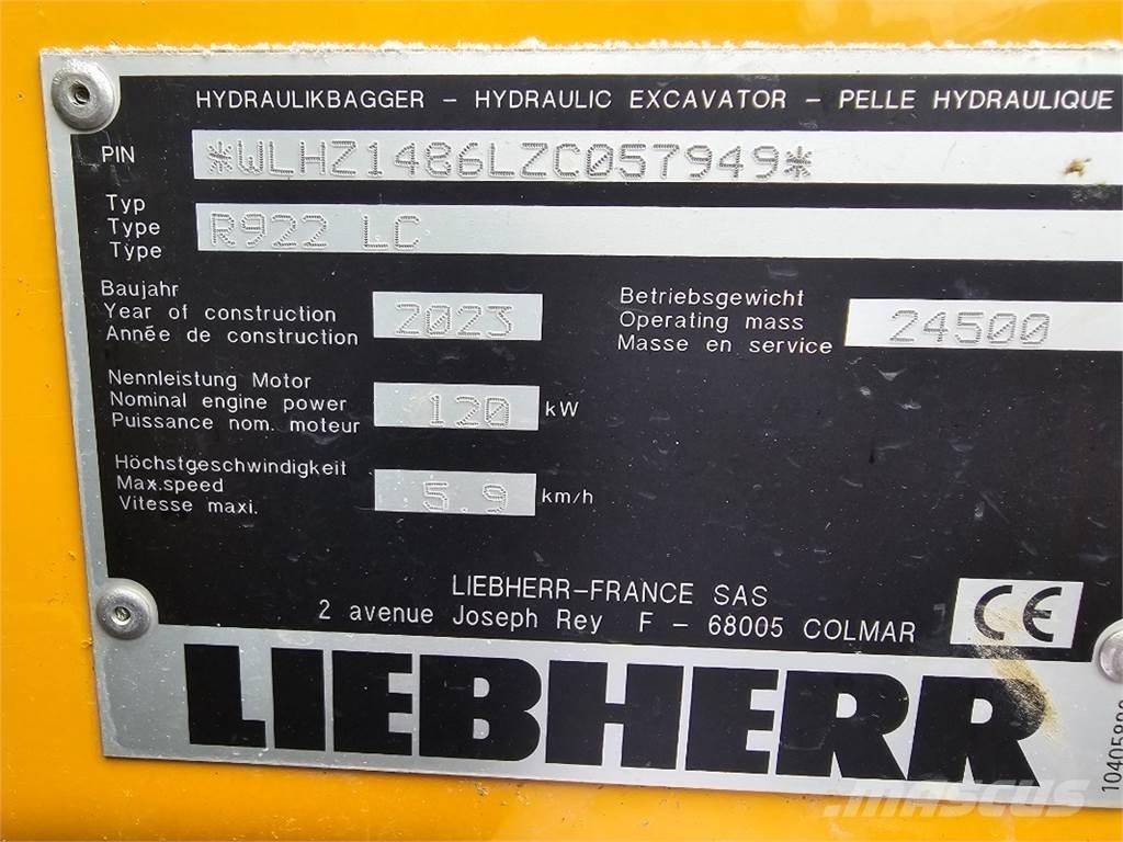Liebherr R922 Escavatori cingolati