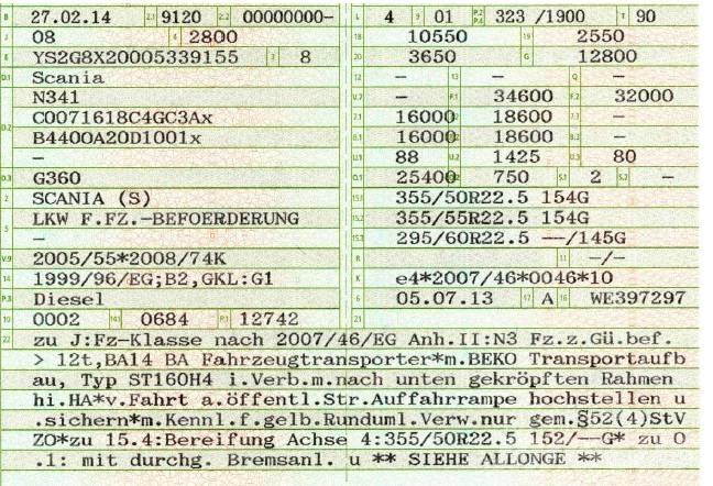 Scania G 440 Autocarro pianale / argano