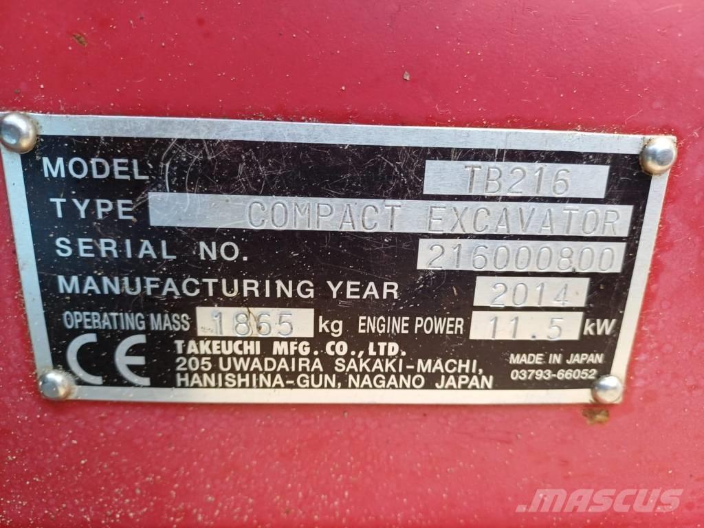 Takeuchi TB 216 Miniescavatori