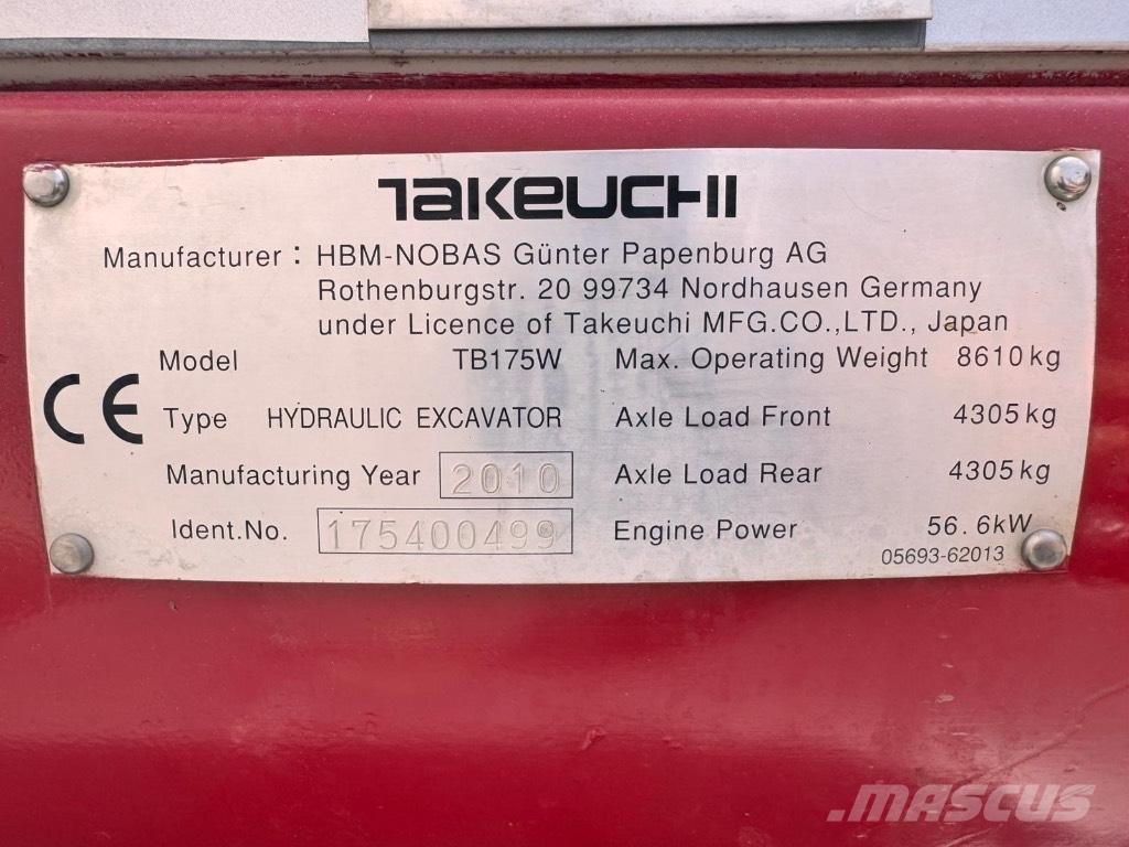 Takeuchi TB 175 W Escavatori gommati