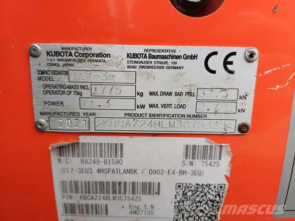 Kubota U 17-3 Miniescavatori