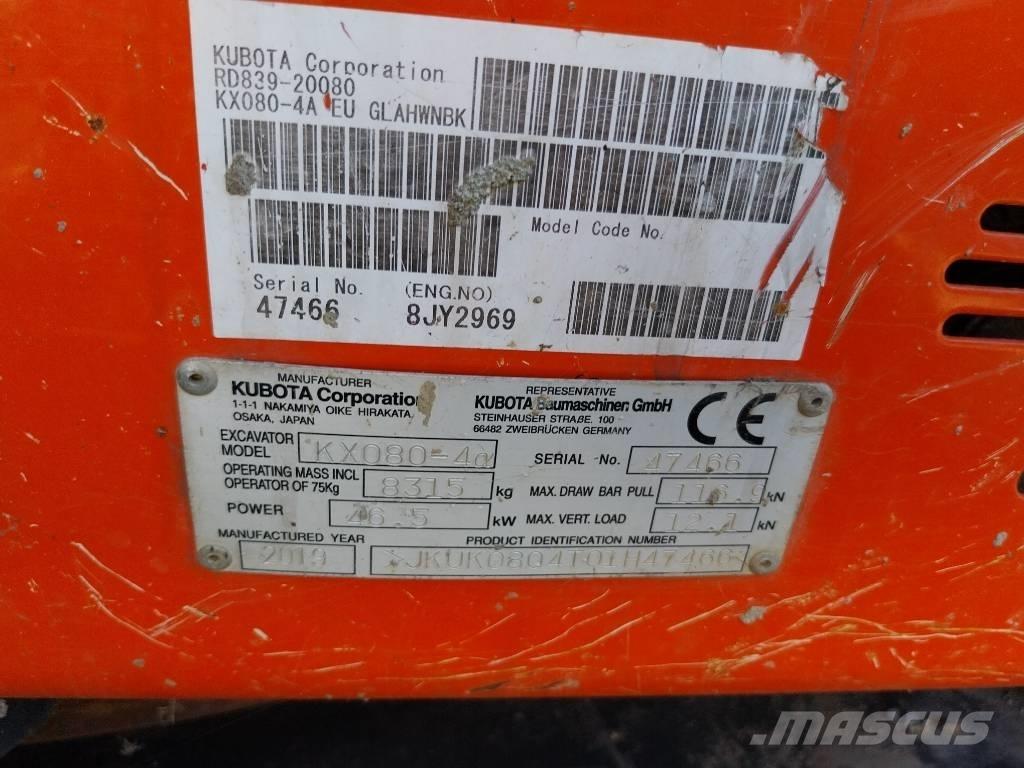 Kubota KX 080-4 Escavatori medi 7t - 12t