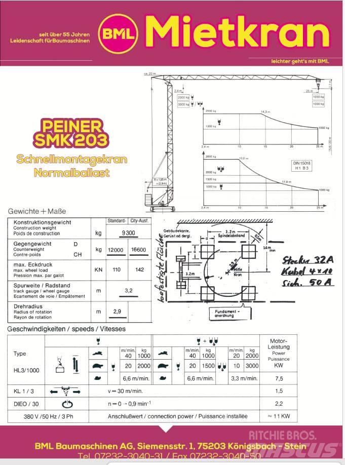 Peiner SMK203N Gru a torre