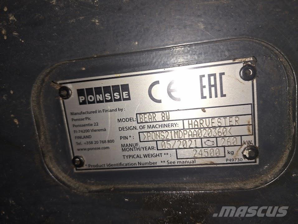 Ponsse Bear 8W Abbattitrici, Disboscatrici