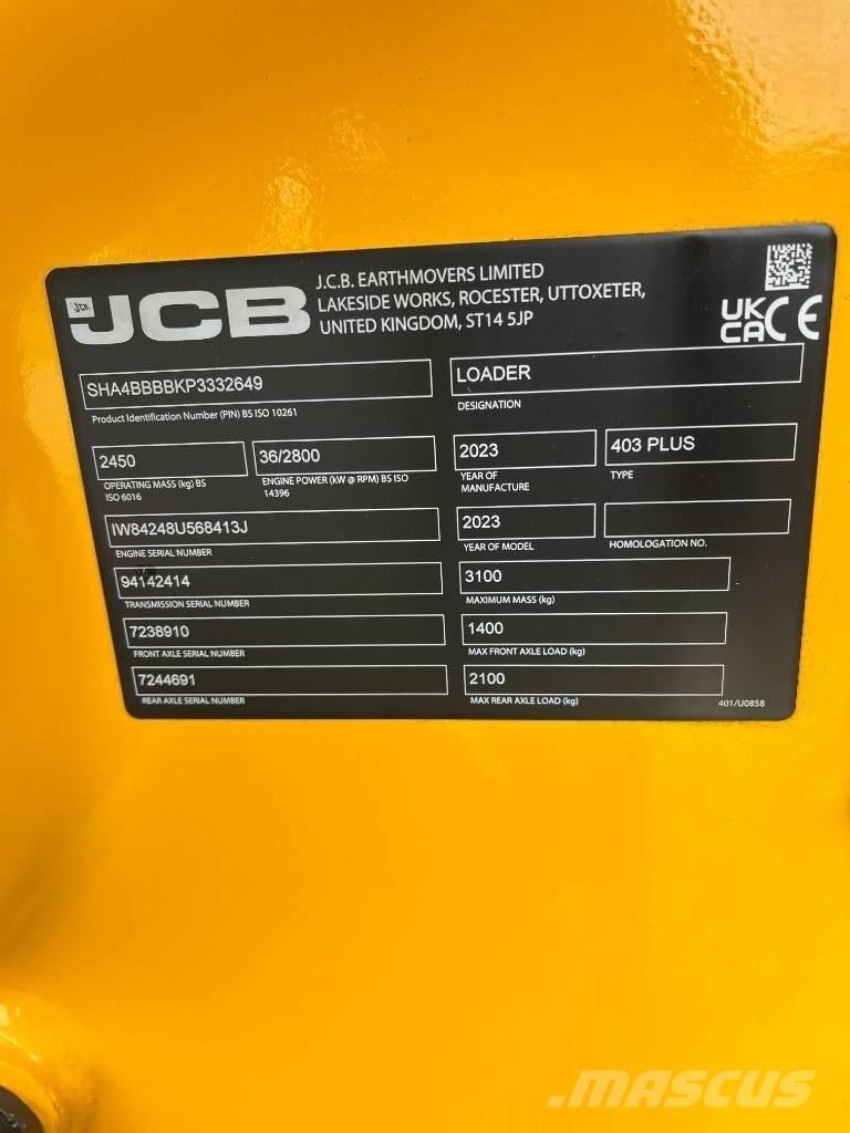 JCB 403 Agri Plus Mini Pale Gommate