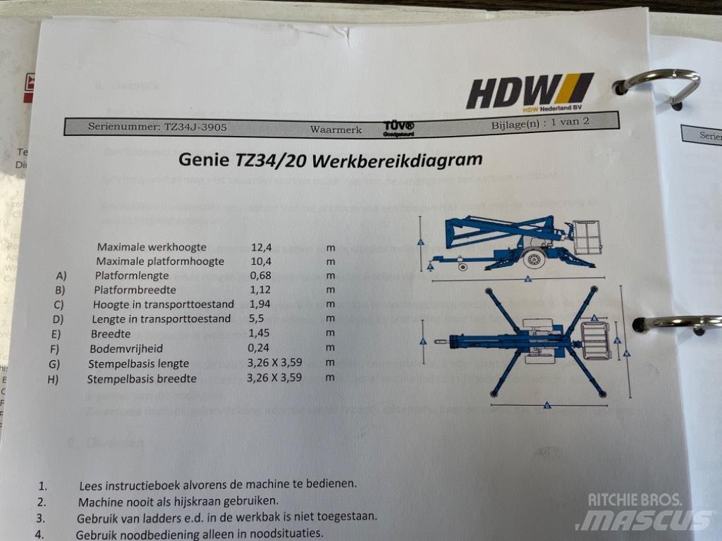 Genie TZ 34/20 Piattaforme aeree su rimorchio