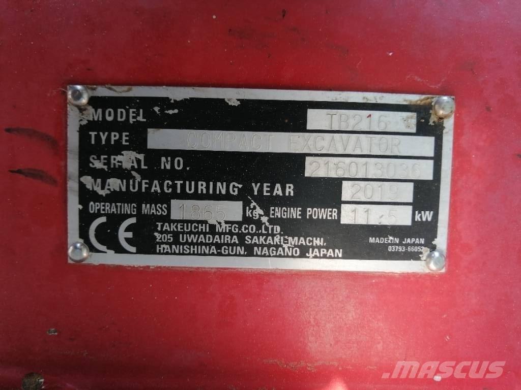 Takeuchi TB 216 Miniescavatori