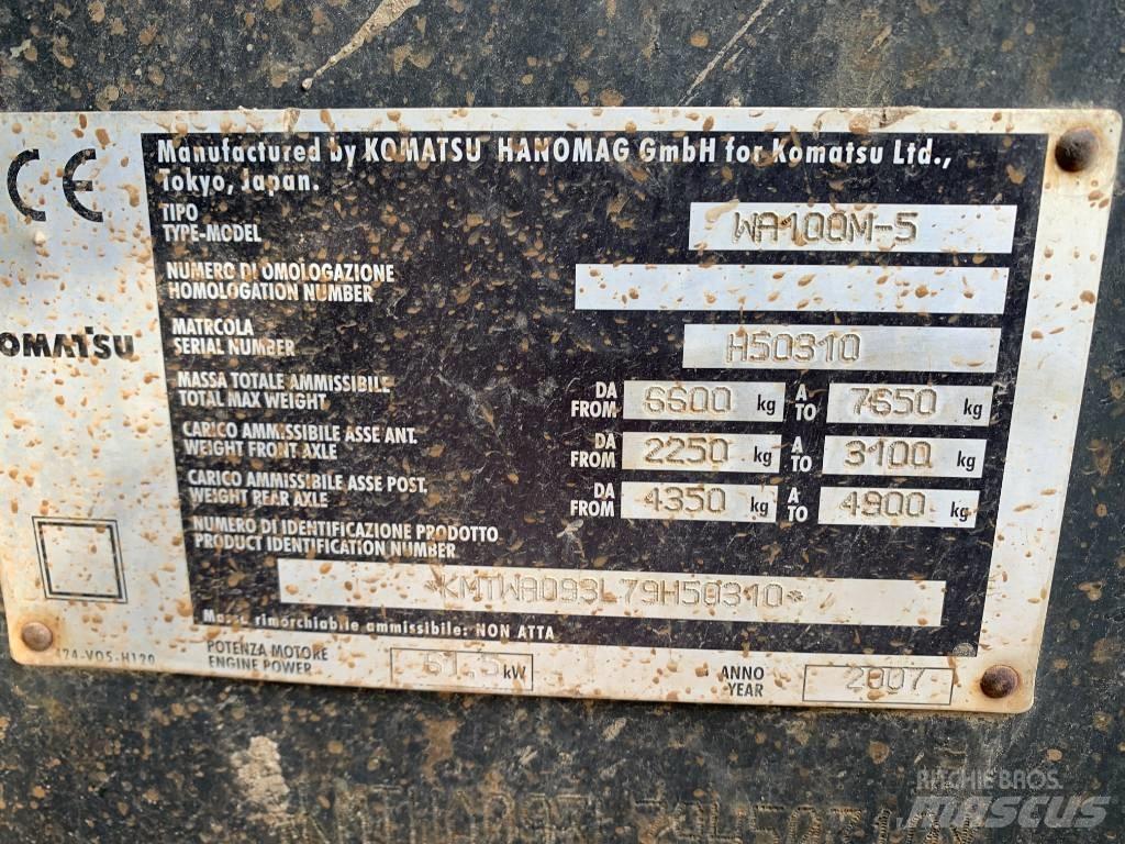 Komatsu WA 100 M-5 Pale gommate
