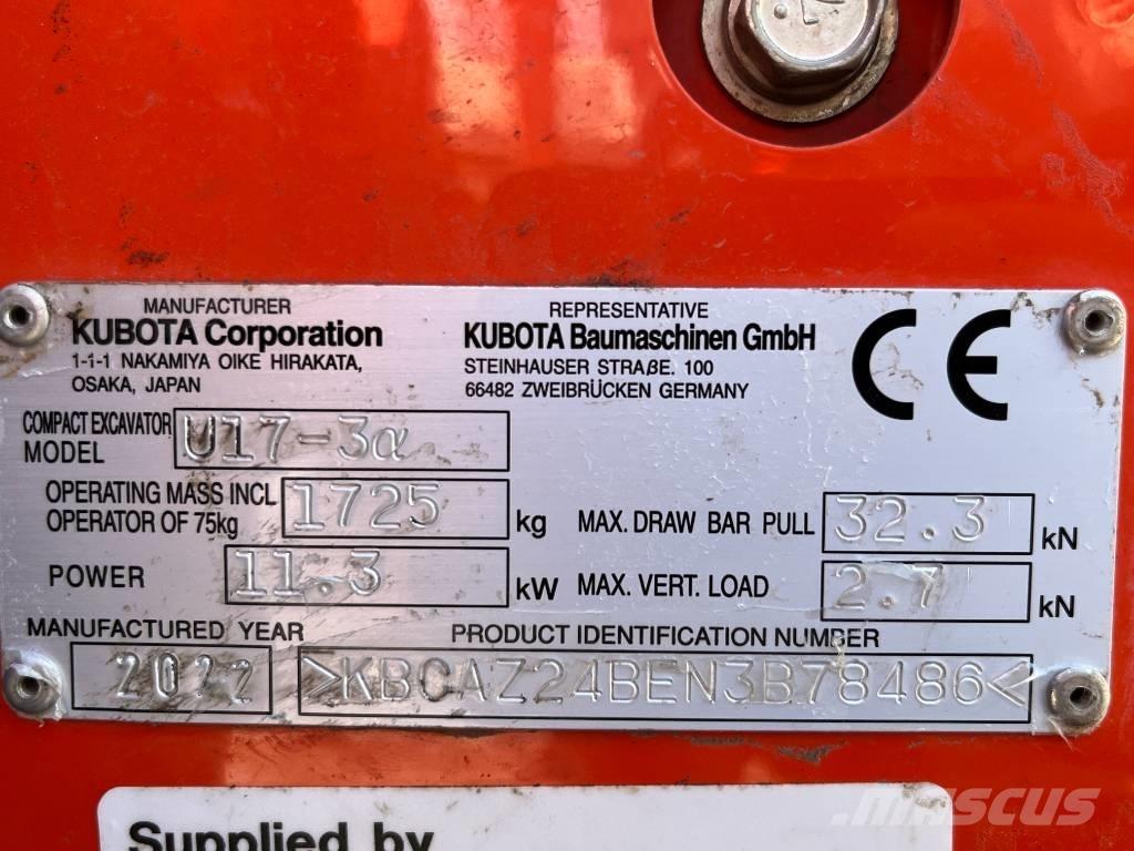 Kubota U 17-3 Miniescavatori