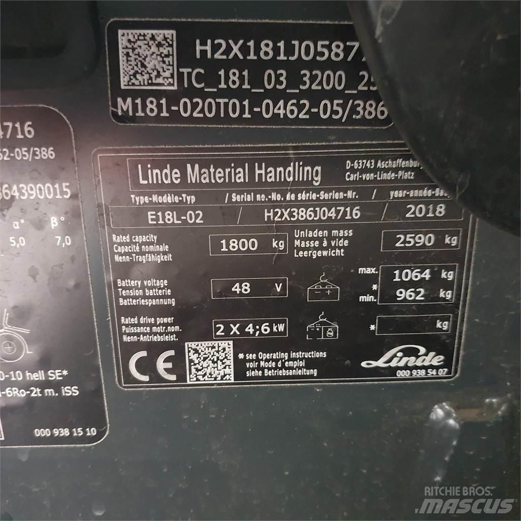 Linde E18L Carrelli elevatori elettrici