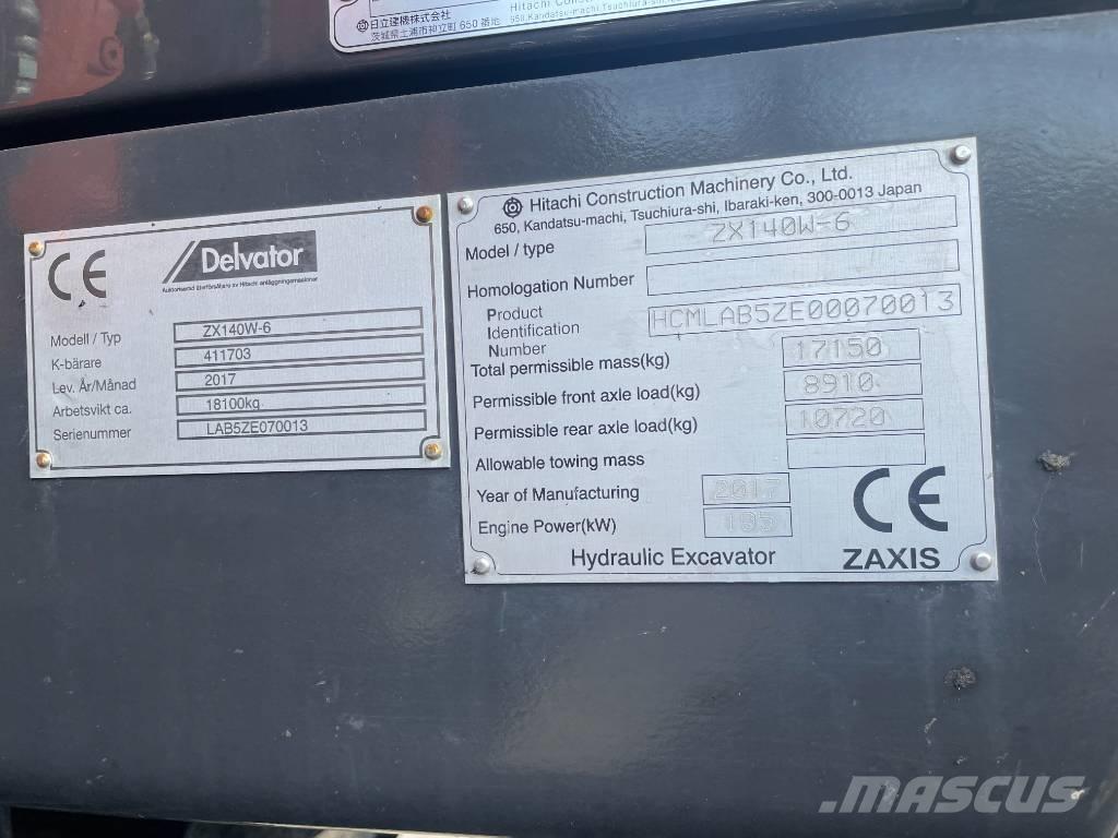 Hitachi 140W Escavatori gommati