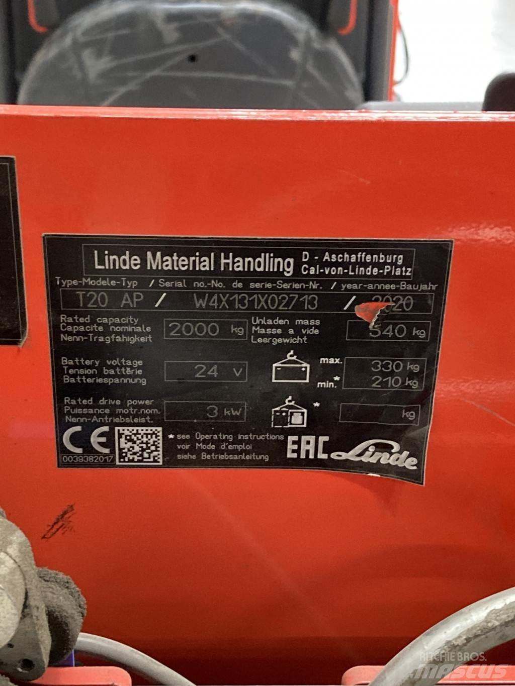 Linde T20AP kurz Transpallet manuale