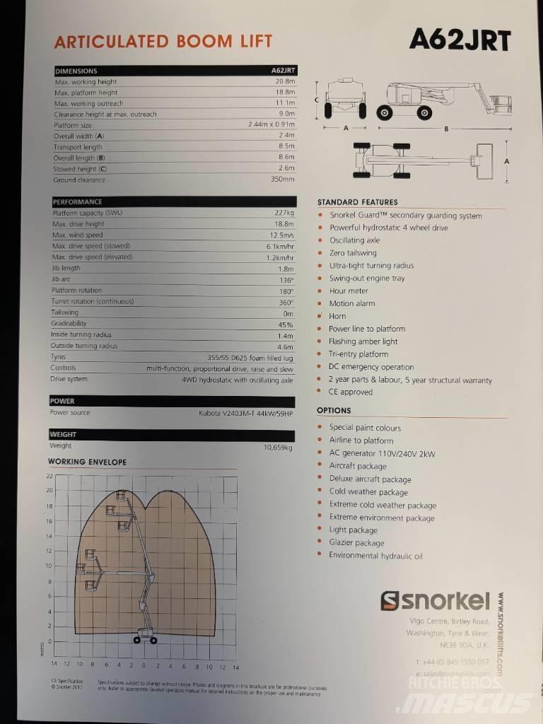 Snorkel A 62 J RT Piattaforme a braccio articolato