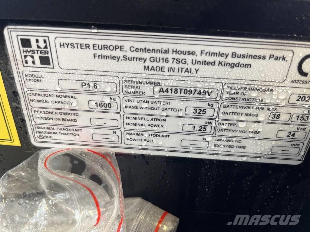Hyster P 1.6 Transpallet manuale