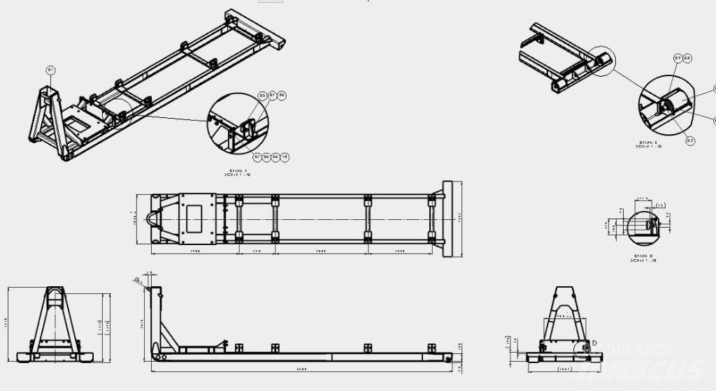  Haakarm frame Hencon Semirimorchi smontabili