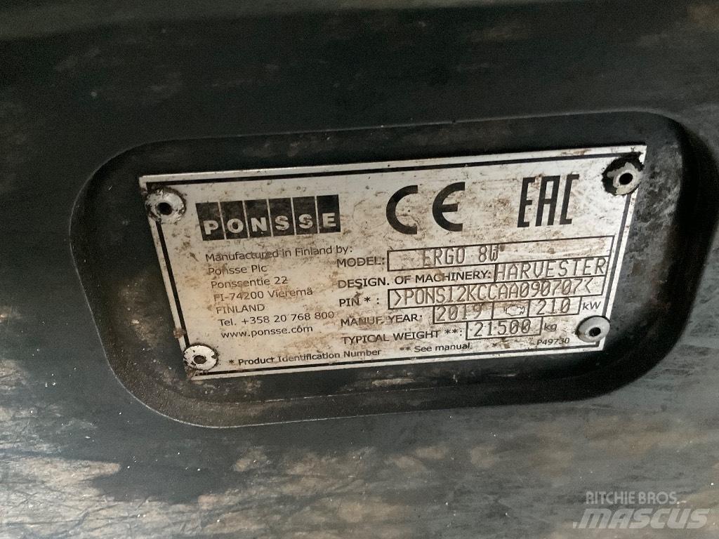 Ponsse ERGO 8W Abbattitrici, Disboscatrici