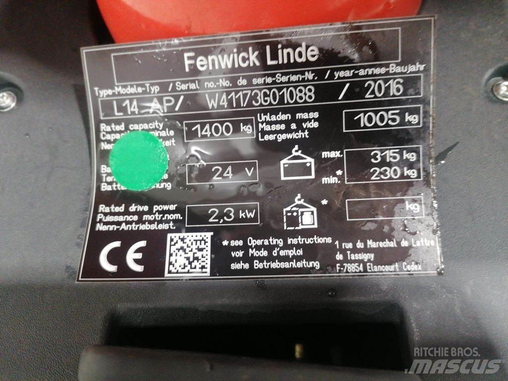 Linde L14AP Transpallet uomo a terra