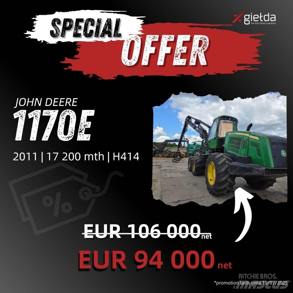 John Deere 1170 E Abbattitrici, Disboscatrici