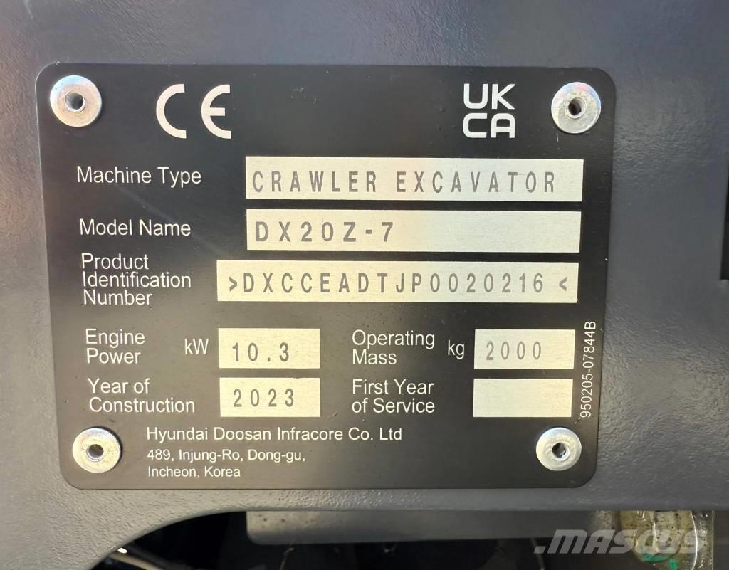Doosan DX 20 Z-7 Miniescavatori