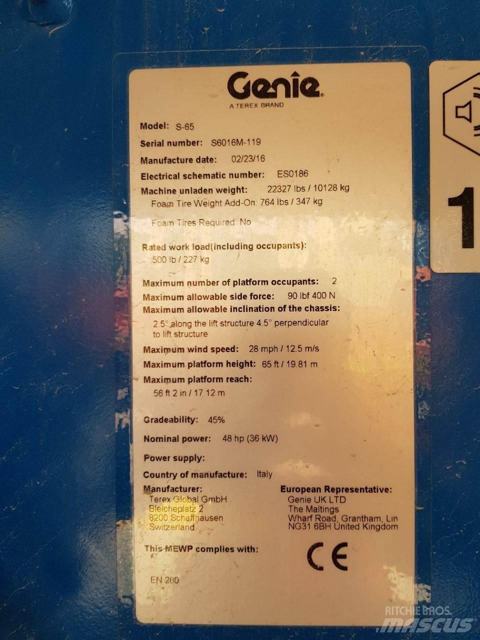 Genie S65 Piattaforme a braccio telescopico