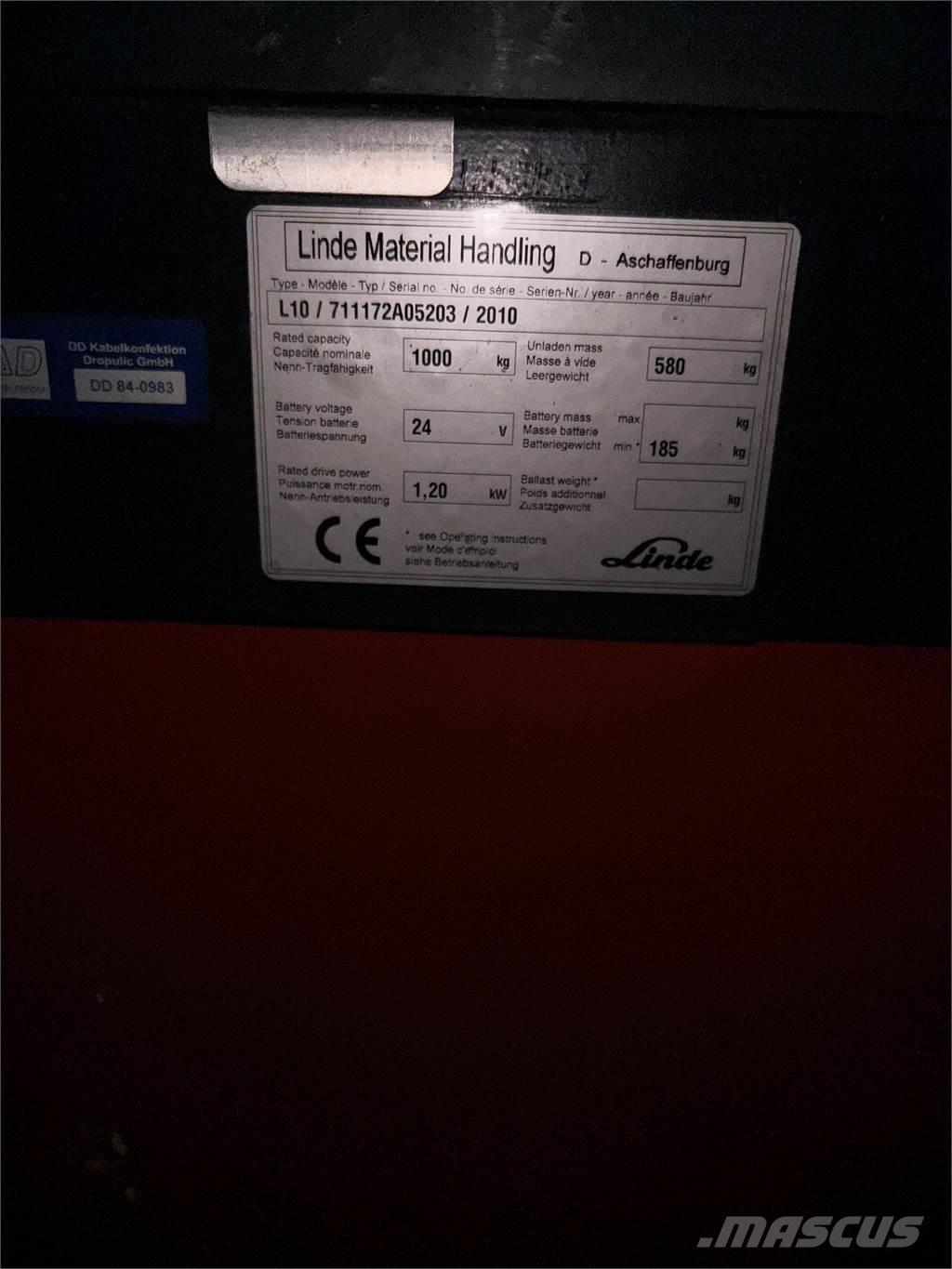 Linde L10 defekt Transpallet uomo a terra