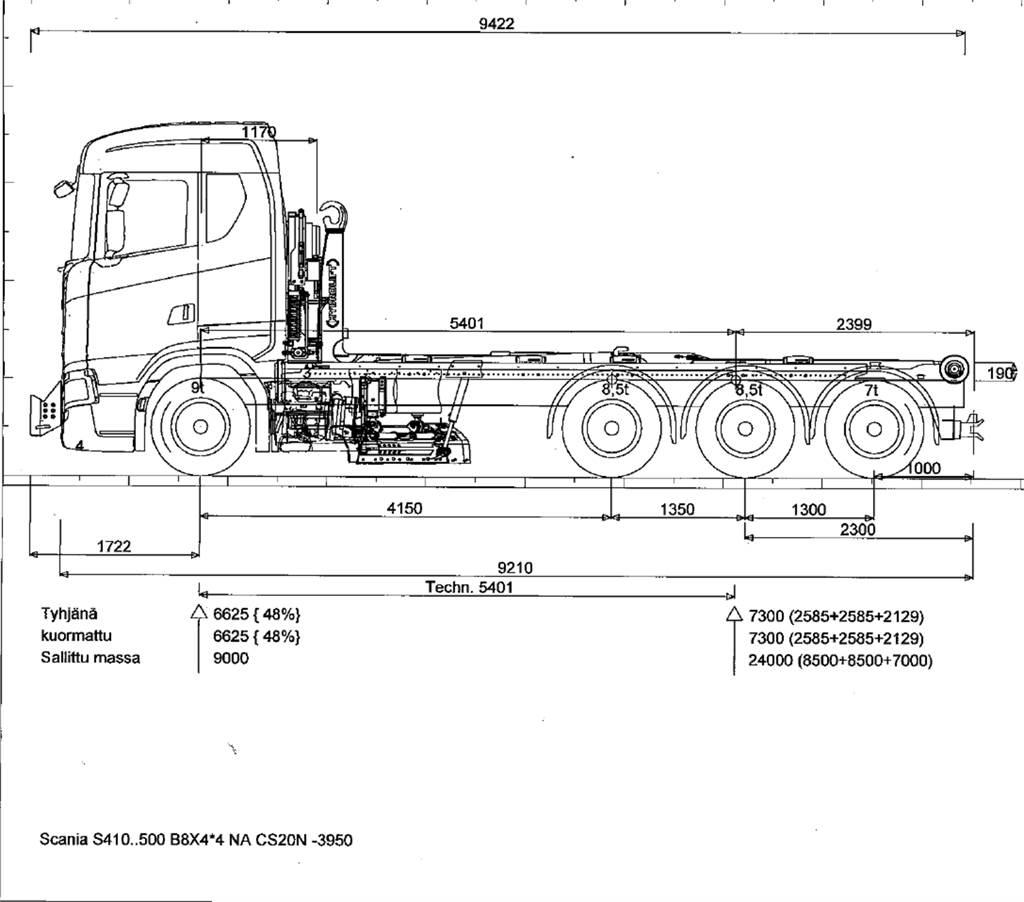 Scania R590 8x4 Camion con gancio di sollevamento
