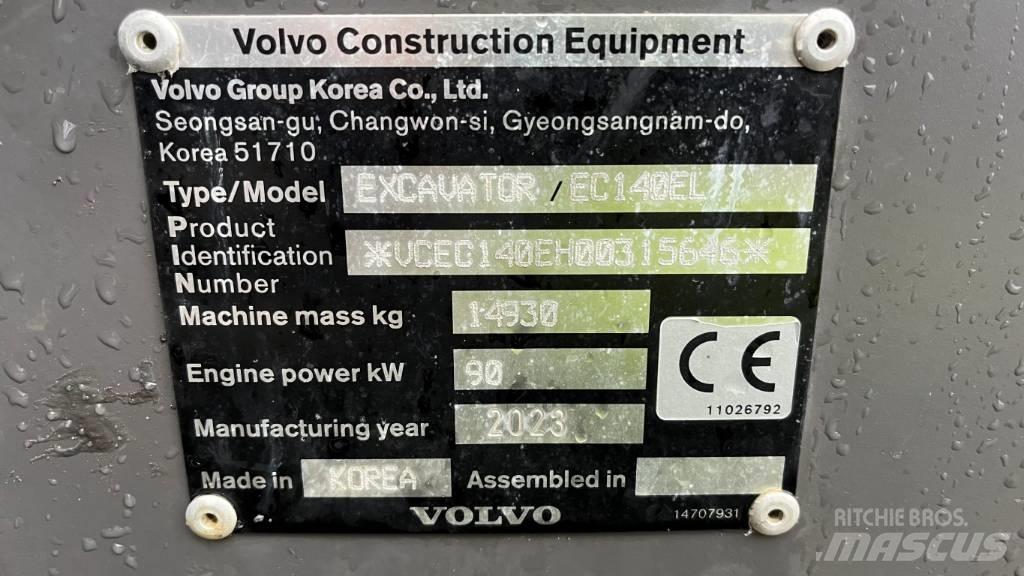 Volvo EC140EL Escavatori cingolati