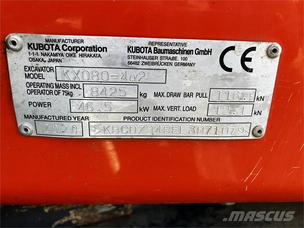 Kubota KX 080-4 A2 Escavatori medi 7t - 12t
