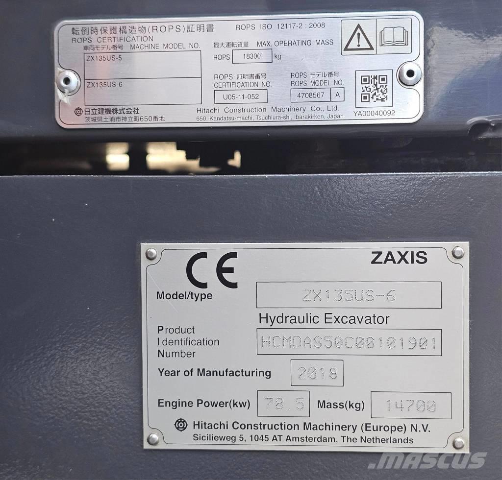 Hitachi ZX 135 US-6 Escavatori cingolati